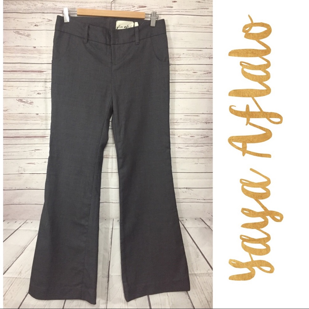 Yaya Aflalo Grey Wool Blend Career Dress Pants 2